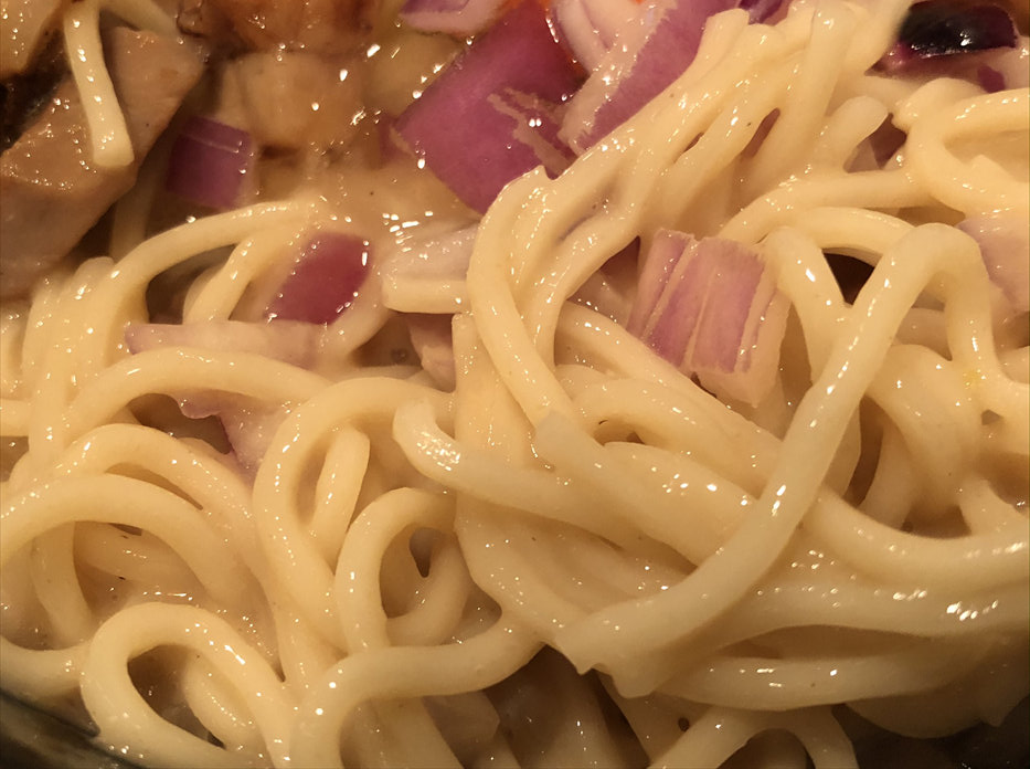 鶏 soba 座銀 本店　限界濃厚まぜそば　麺