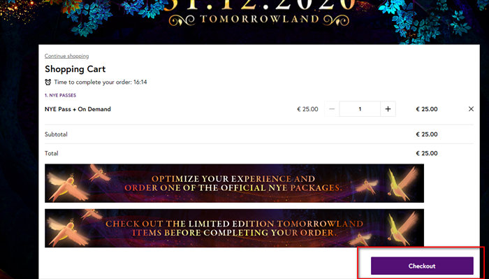 TOMORROWLAND 31.12.2020　オンラインカウントダウンイベントチケット買い方4